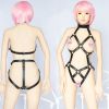 Women Bdsm Bondage Belt Sexy Garter Belt Gothic Leather Harness Bra Suspender Lingerie Harness Underwear female chastity belt - 1