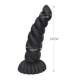 Colorful Silicone Threaded Anal Plug Buttplug for Men Women Masturbation Anal Dildos Soft Sex Toys Prostate Sex Shop Butt Plug - Black