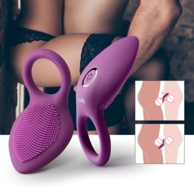 Penis Ring Vibrating Clitoris Stimulator G Spot Sex Toys For Couple Vibro Delay Lick Vagina Orgasm Lock - Pink