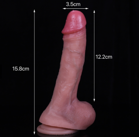 6.2 inches Realistic 1:1  Cute Dildo Suction Cup Anal Vagina Sex Toy LGBT Friendly  Ballsacks - S