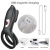 Remote Control Vibrating Penis Cock Ring Sex Toys Clitoris Vibrator Delay Male Lock Masturbator - black