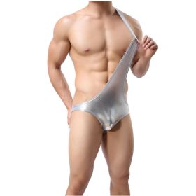 Men's Sexy Bodysuits (Option: Silver-L)