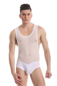 Sculpting Tummy Men's Summer Tulle Mesh Shapewear (Option: White-M)